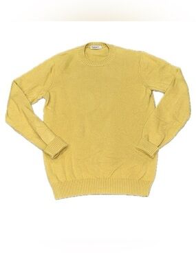 KANGRA Italy 100% Cashmere Crewneck Sweater Saffron Yellow | US Men's M | IT 50